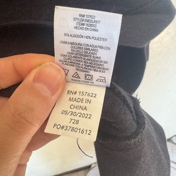 Eddie Bauer Mens Quilted Pullover Sweatshirt XXL Black Cotton Blend - Picture 9 of 12